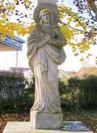 Heiligenfigur am Wegkreuz, Hagenbacher Str. 79.